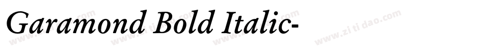 Garamond Bold Italic字体转换